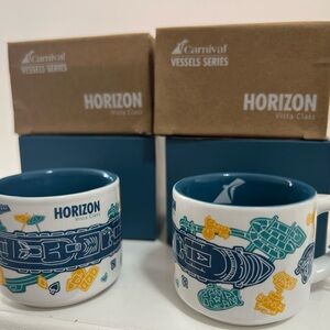 Carnival Cruise Horizon Vista Class Espresso Mug Set